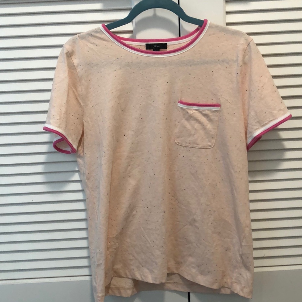 NWT JCrew pink speckled pocket tee - size medium!